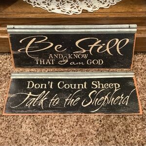 Metal Country Farmhouse decor 2 PCs Inspirational Christian